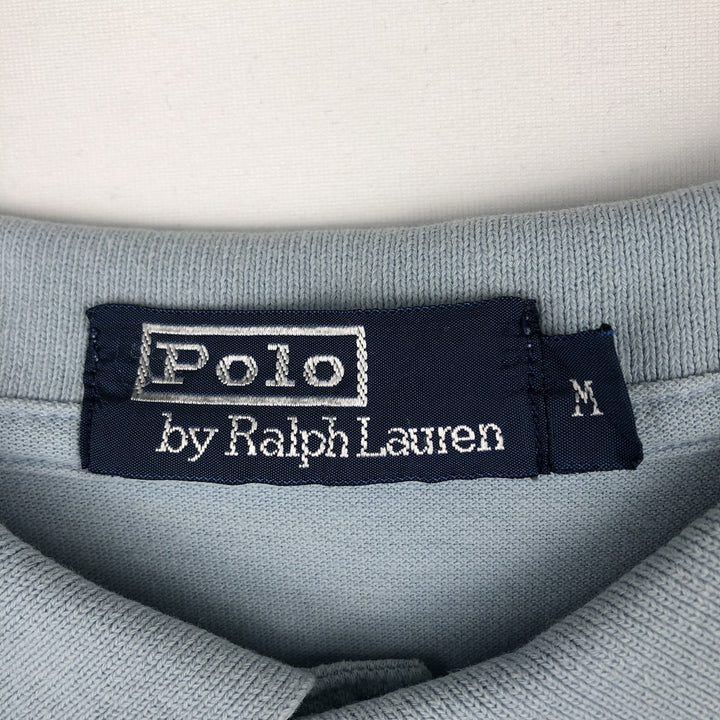 Ralph Lauren POLO by Ralph Lauren long sleeve polo shirt, men's size M cotton Blue type light blue Vintage Second Hand