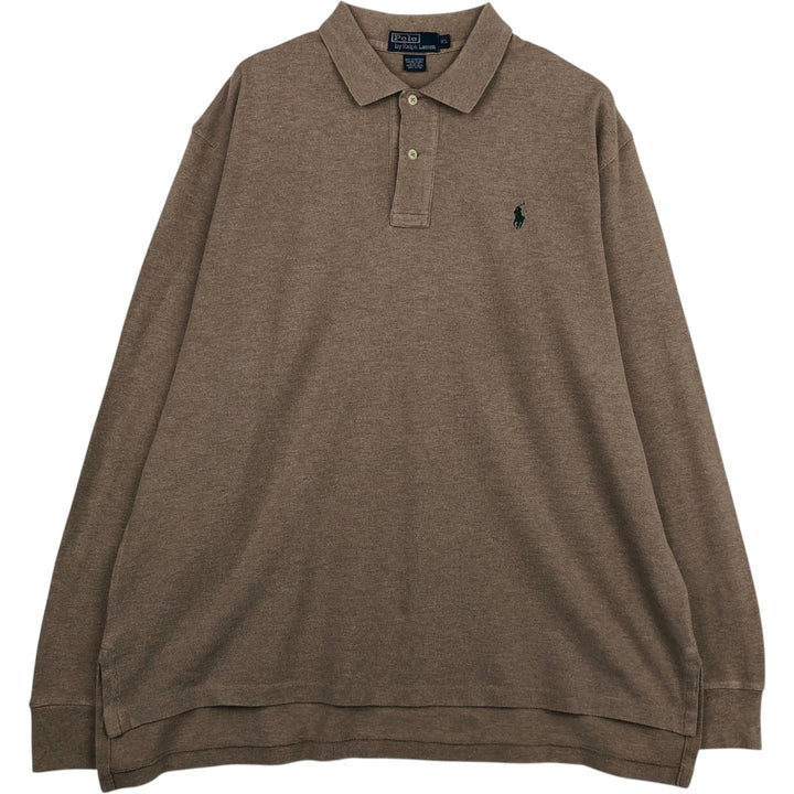Ralph Lauren POLO by Ralph Lauren long sleeve polo shirt, men's XL size cotton Beige type Vintage Second Hand