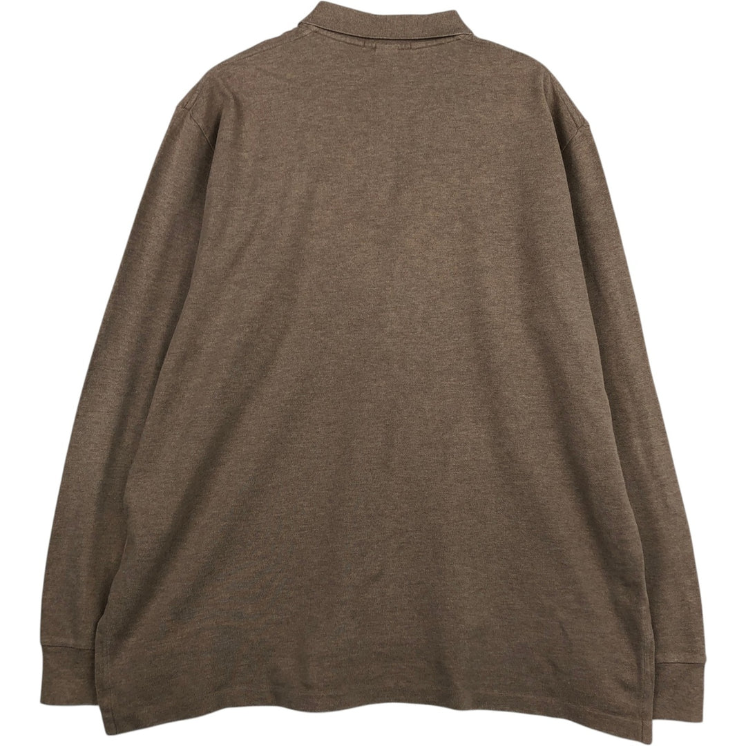 Ralph Lauren POLO by Ralph Lauren long sleeve polo shirt, men's XL size cotton Beige type Vintage Second Hand