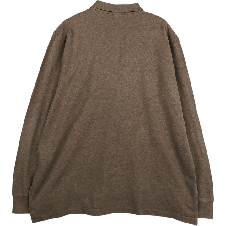 Ralph Lauren POLO by Ralph Lauren long sleeve polo shirt, men's XL size cotton Beige type Vintage Second Hand