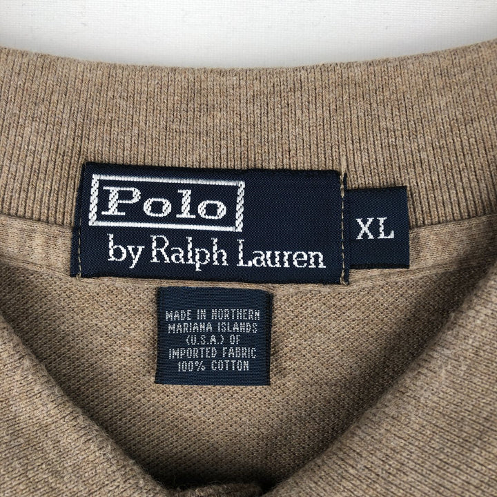 Ralph Lauren POLO by Ralph Lauren long sleeve polo shirt, men's XL size cotton Beige type Vintage Second Hand