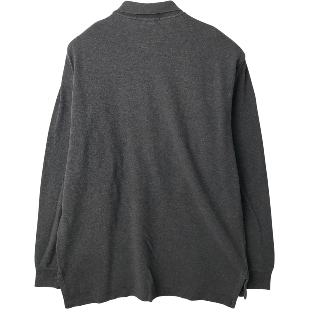Ralph Lauren POLO by Ralph Lauren long sleeve polo shirt, men's size L cotton Charcoal Vintage Second Hand
