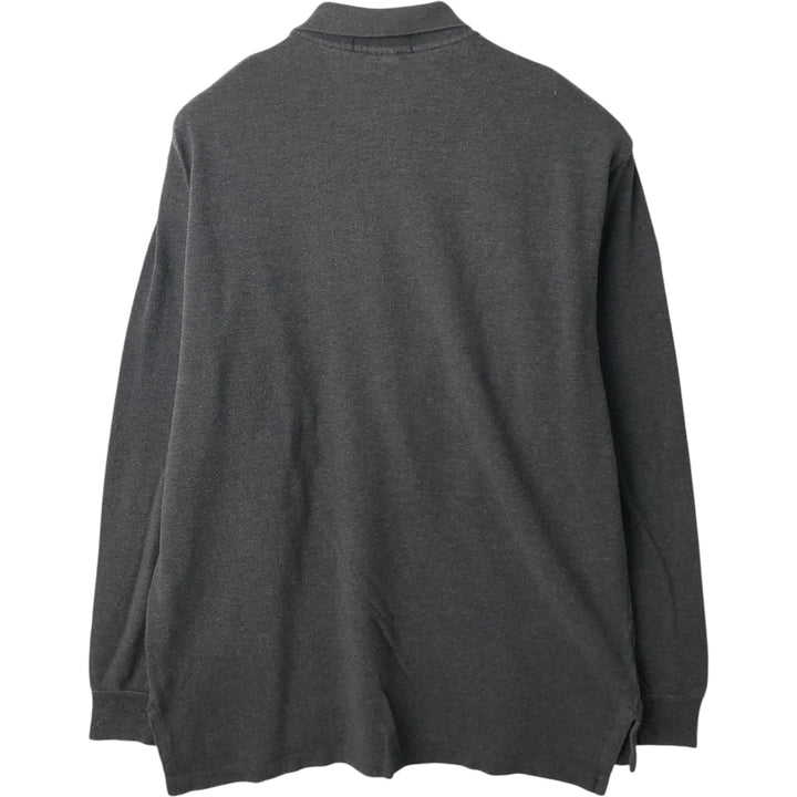 Ralph Lauren POLO by Ralph Lauren long sleeve polo shirt, men's size L cotton Charcoal Vintage Second Hand