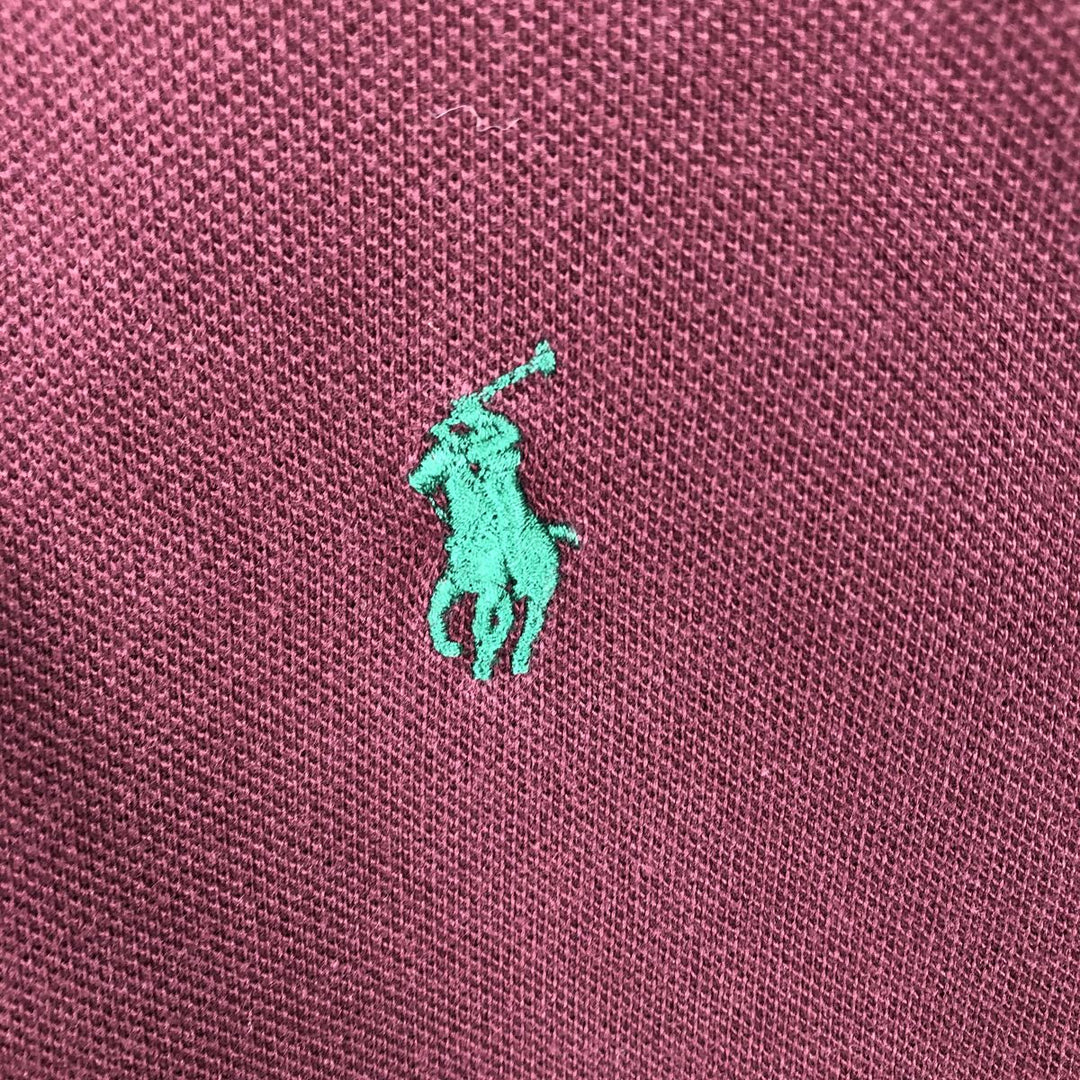 Ralph Lauren POLO by Ralph Lauren long sleeve polo shirt, men's XL size cotton red type reddish brown Vintage Second Hand