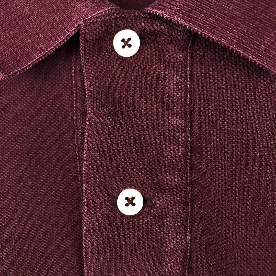 Ralph Lauren POLO by Ralph Lauren long sleeve polo shirt, men's XL size cotton red type reddish brown Vintage Second Hand