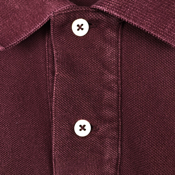 Ralph Lauren POLO by Ralph Lauren long sleeve polo shirt, men's XL size cotton red type reddish brown Vintage Second Hand
