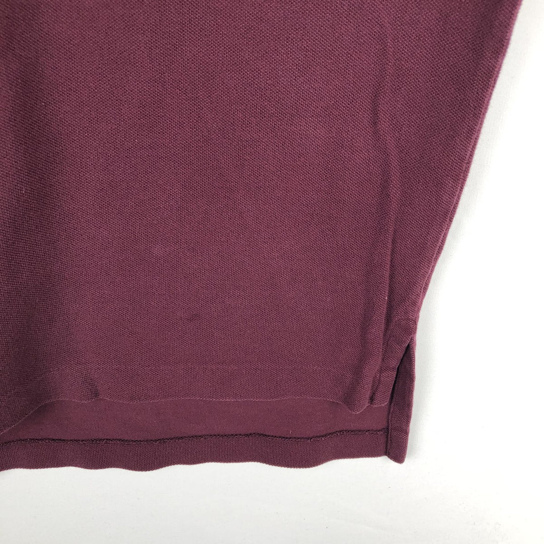 Ralph Lauren POLO by Ralph Lauren long sleeve polo shirt, men's XL size cotton red type reddish brown Vintage Second Hand