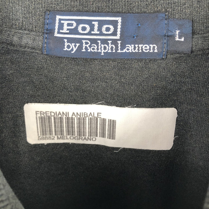 Ralph Lauren POLO by Ralph Lauren long sleeve polo shirt, men's size L cotton gray type Vintage Second Hand