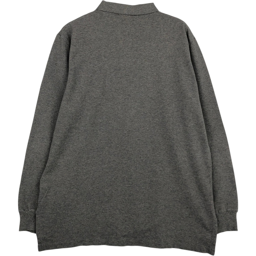 Ralph Lauren POLO by Ralph Lauren long sleeve polo shirt, men's size L cotton Charcoal Vintage Second Hand