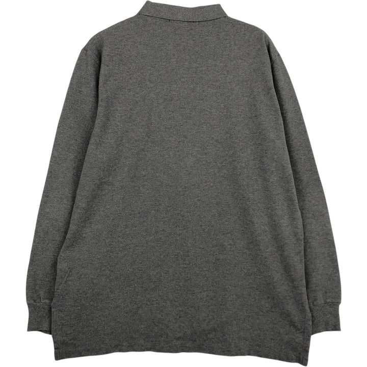 Ralph Lauren POLO by Ralph Lauren long sleeve polo shirt, men's size L cotton Charcoal Vintage Second Hand