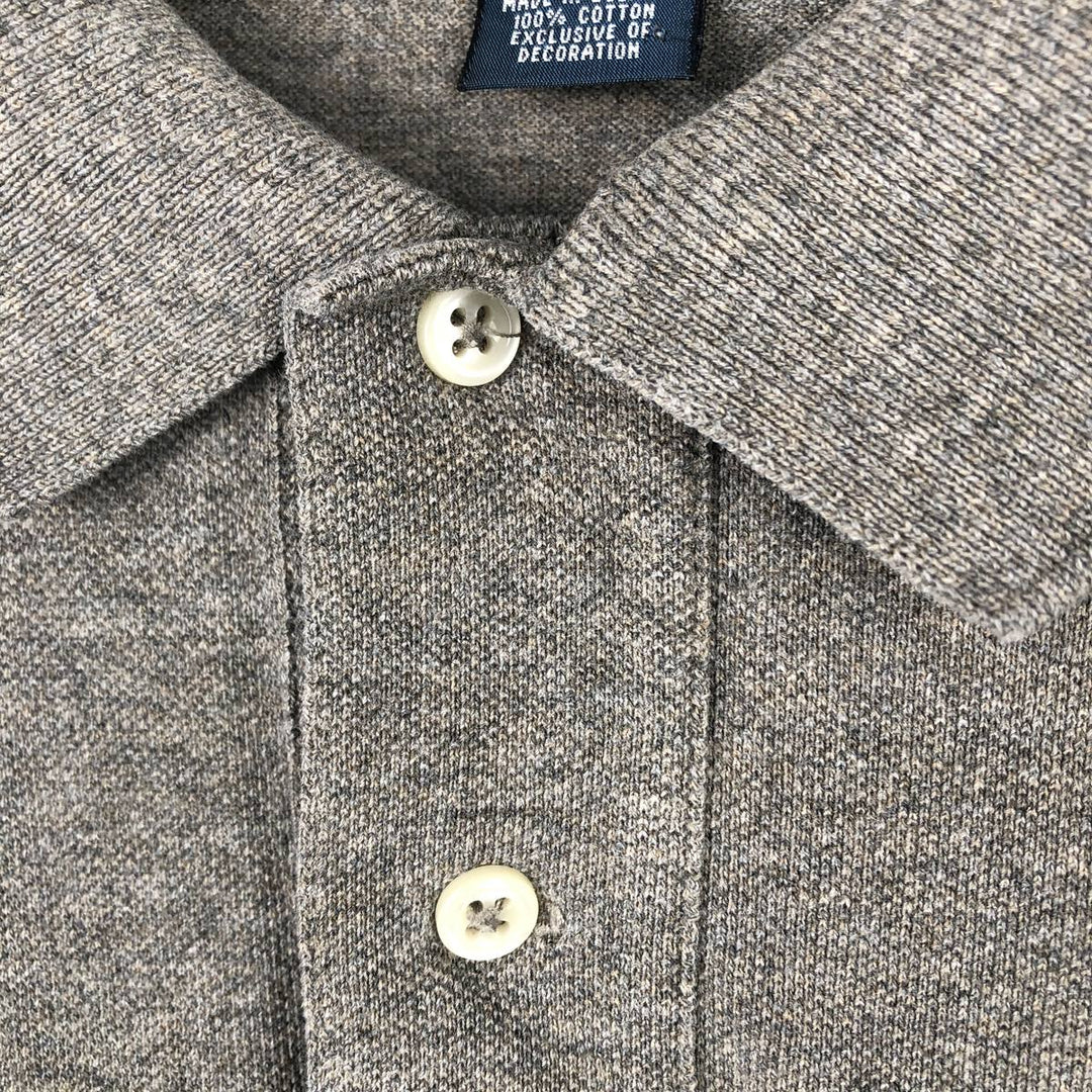 Ralph Lauren POLO by Ralph Lauren long sleeve polo shirt, men's size L cotton Charcoal Vintage Second Hand