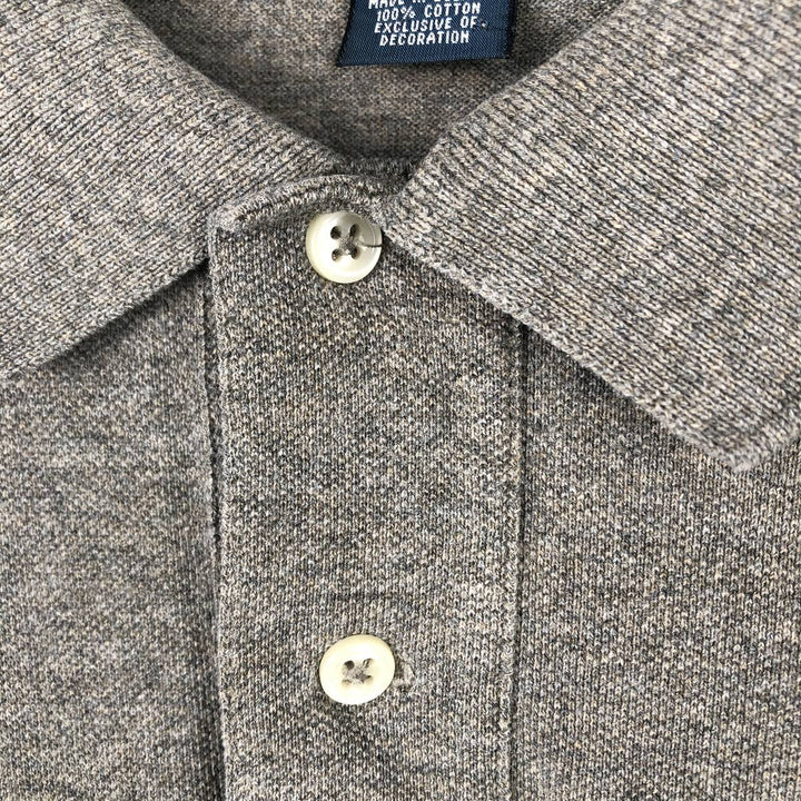 Ralph Lauren POLO by Ralph Lauren long sleeve polo shirt, men's size L cotton Charcoal Vintage Second Hand