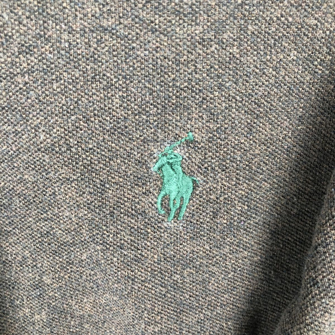 Ralph Lauren POLO by Ralph Lauren CUSTOM FIT Long-Sleeve Polo Shirt, Men's Size XL (approx.) cotton brown type Vintage Second Hand