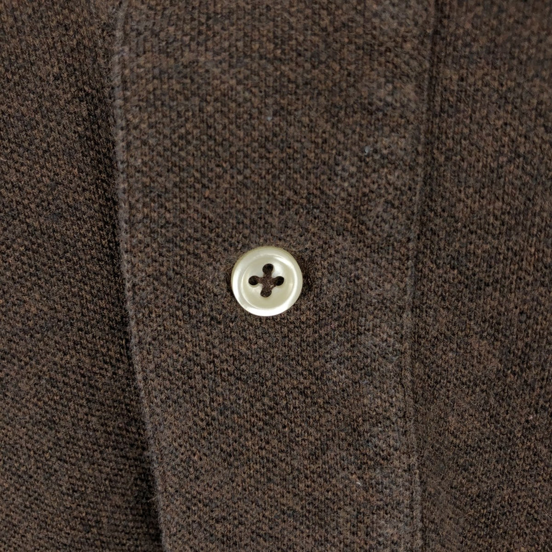 Ralph Lauren POLO by Ralph Lauren CUSTOM FIT Long-Sleeve Polo Shirt, Men's Size XL (approx.) cotton brown type Vintage Second Hand