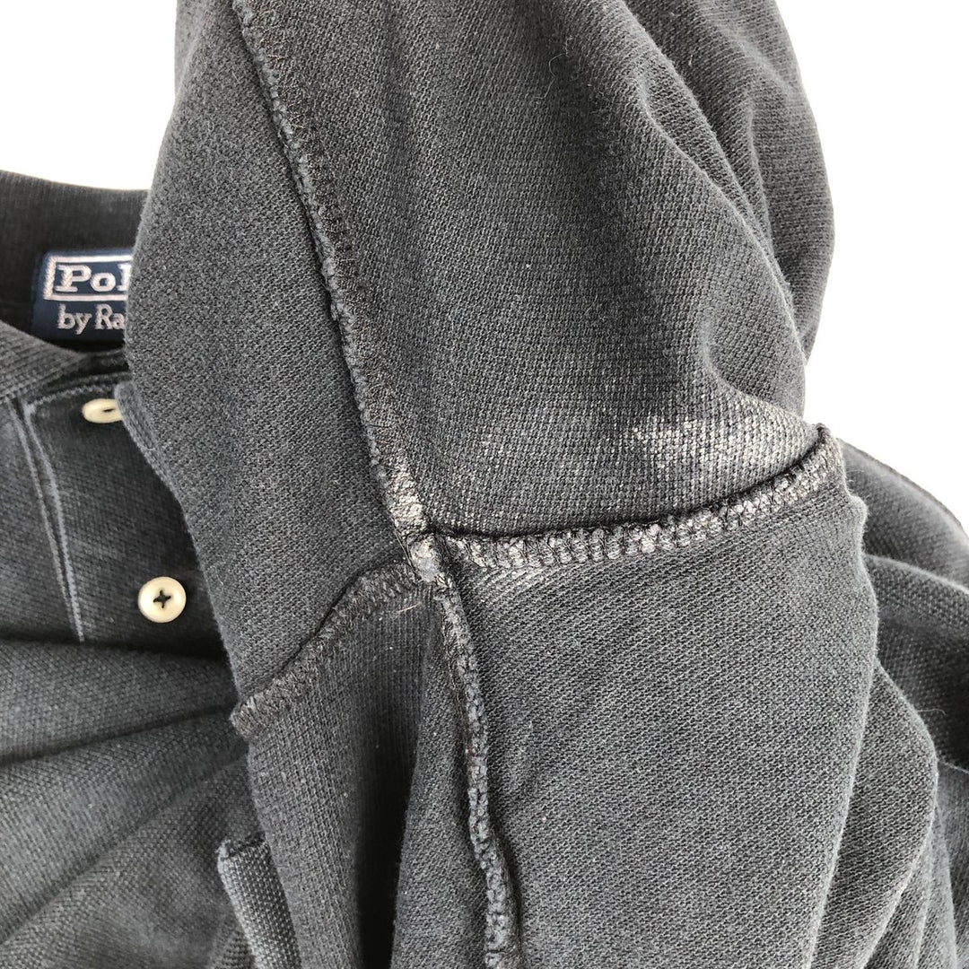 Ralph Lauren POLO by Ralph Lauren SLIM FIT Long-Sleeve Polo Shirt, Men's Size XL (approx.) cotton black type Vintage Second Hand