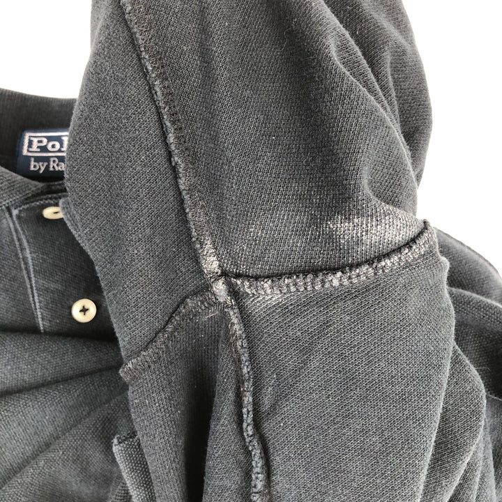 Ralph Lauren POLO by Ralph Lauren SLIM FIT Long-Sleeve Polo Shirt, Men's Size XL (approx.) cotton black type Vintage Second Hand