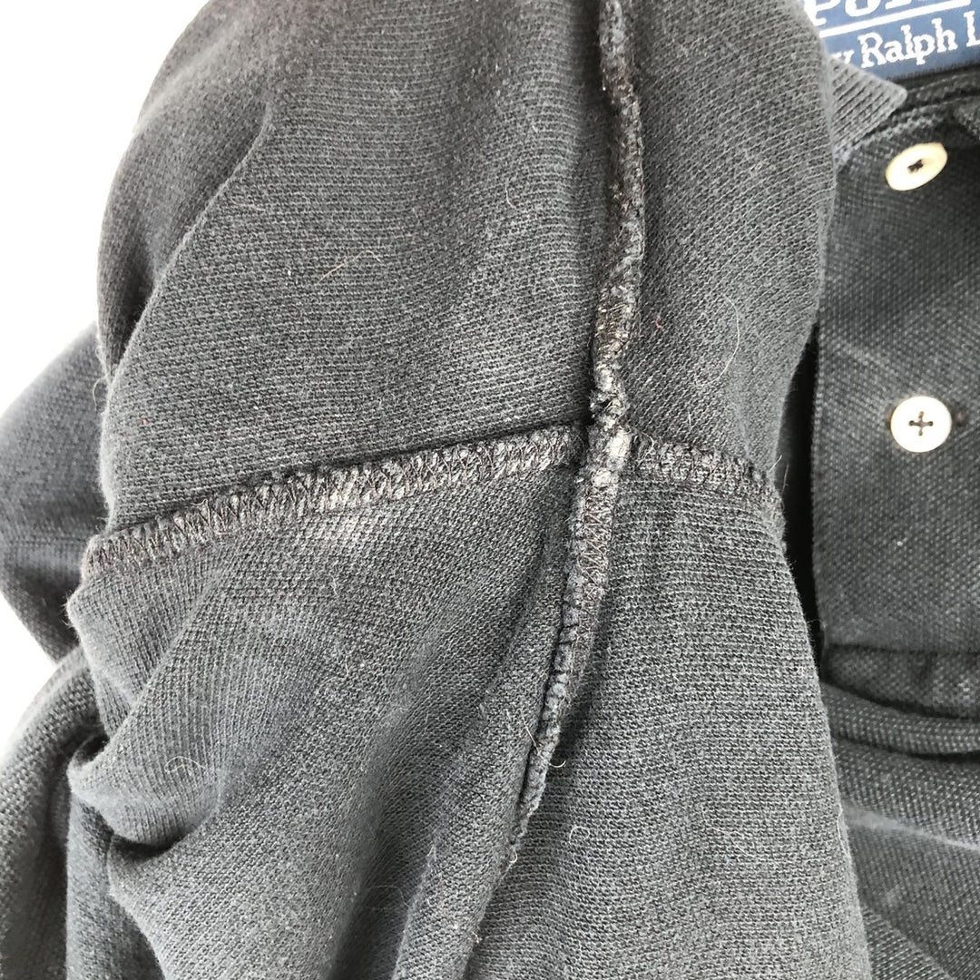 Ralph Lauren POLO by Ralph Lauren SLIM FIT Long-Sleeve Polo Shirt, Men's Size XL (approx.) cotton black type Vintage Second Hand