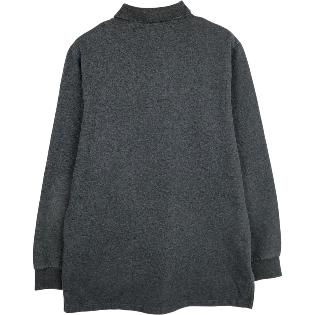 Ralph Lauren POLO by Ralph Lauren CUSTOM FIT long sleeve polo shirt, men's size L cotton Charcoal Vintage Second Hand