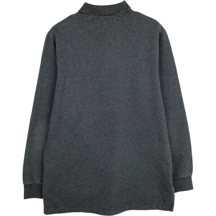 Ralph Lauren POLO by Ralph Lauren CUSTOM FIT long sleeve polo shirt, men's size L cotton Charcoal Vintage Second Hand