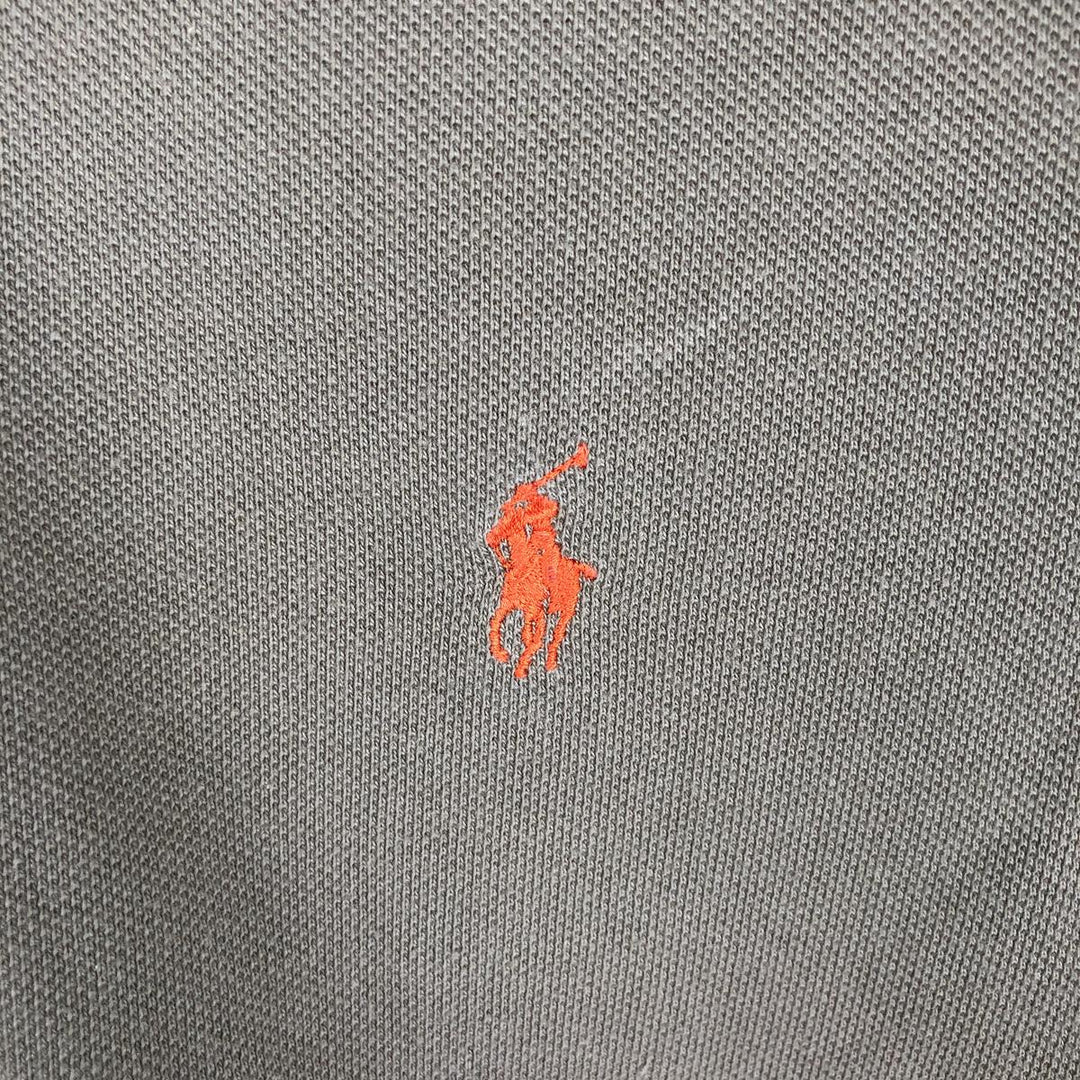 Ralph Lauren POLO by Ralph Lauren CUSTOM FIT long sleeve polo shirt, men's size M cotton beige type brown Vintage Second Hand
