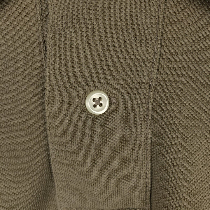 Ralph Lauren POLO by Ralph Lauren CUSTOM FIT long sleeve polo shirt, men's size M cotton beige type brown Vintage Second Hand