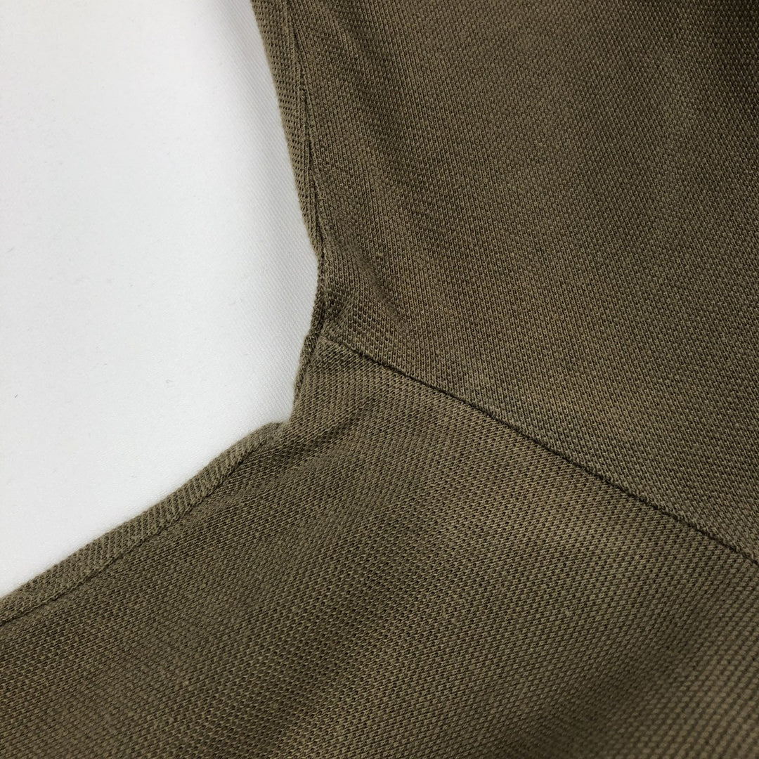 Ralph Lauren POLO by Ralph Lauren CUSTOM FIT long sleeve polo shirt, men's size M cotton beige type brown Vintage Second Hand