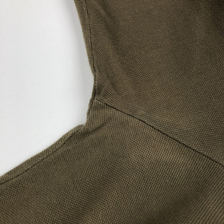 Ralph Lauren POLO by Ralph Lauren CUSTOM FIT long sleeve polo shirt, men's size M cotton beige type brown Vintage Second Hand