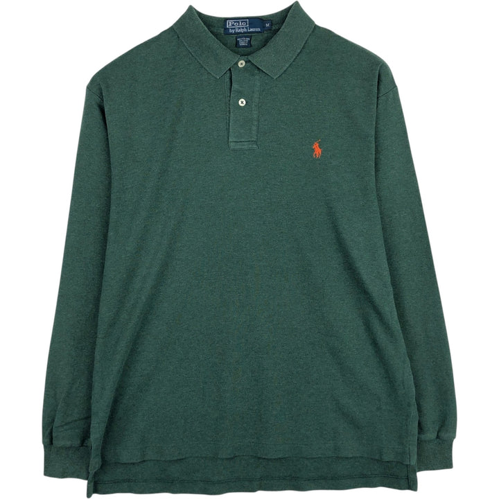 Ralph Lauren POLO by Ralph Lauren long sleeve polo shirt, men's size M cotton green type Vintage Second Hand