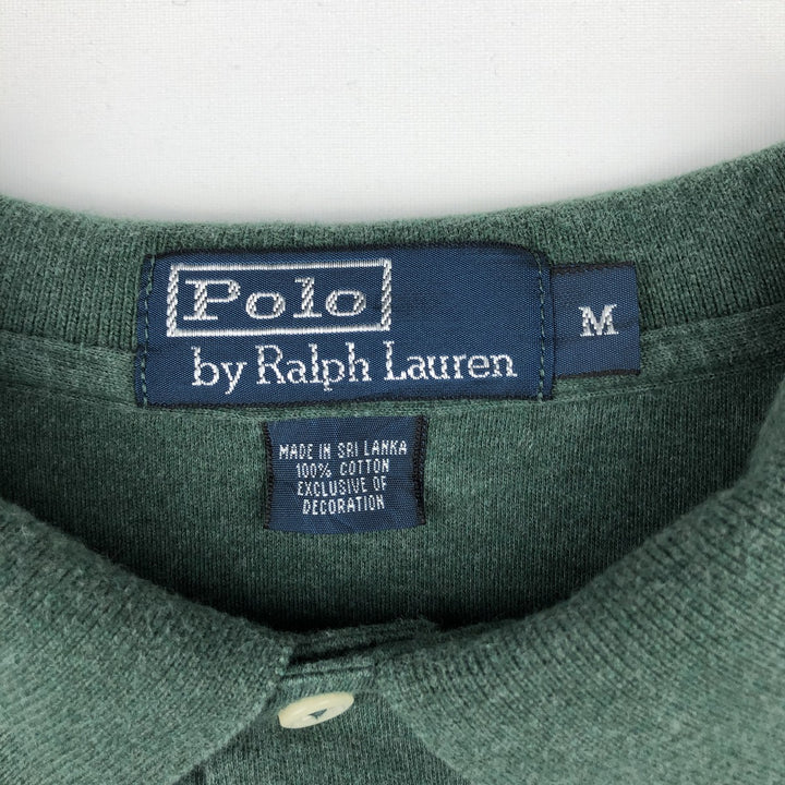 Ralph Lauren POLO by Ralph Lauren long sleeve polo shirt, men's size M cotton green type Vintage Second Hand