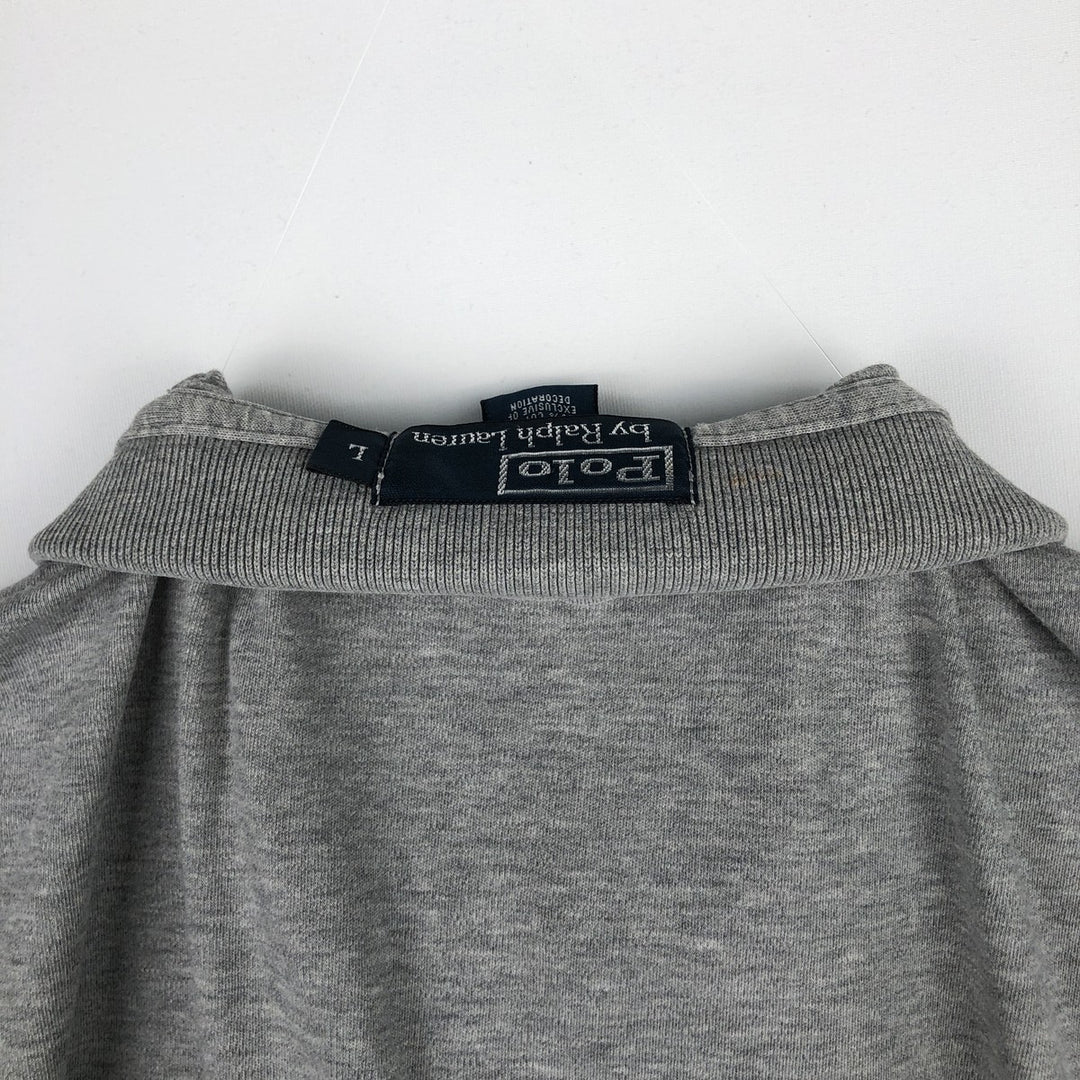 Ralph Lauren POLO by Ralph Lauren long sleeve polo shirt, men's size L cotton gray type Vintage Second Hand