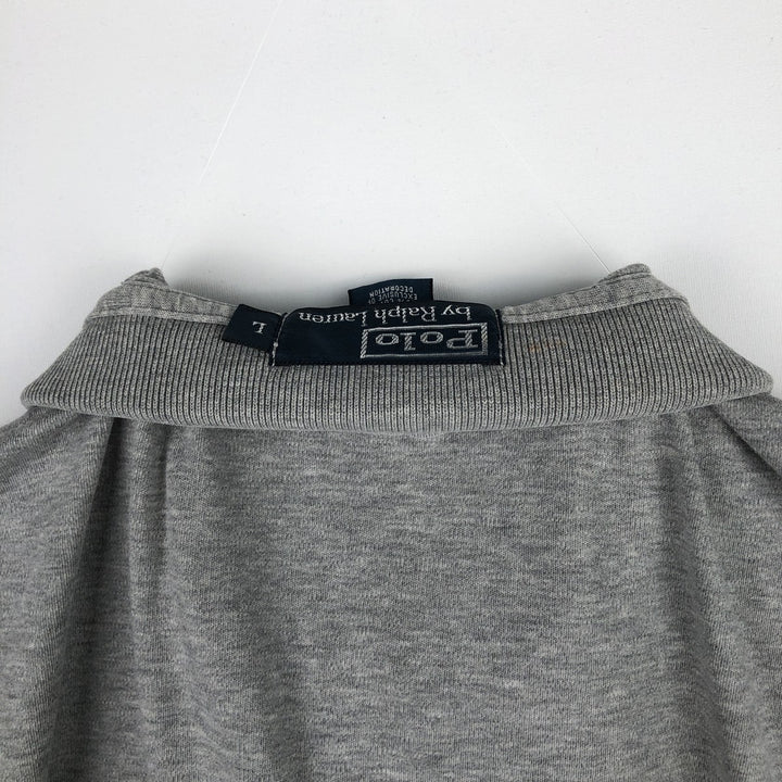 Ralph Lauren POLO by Ralph Lauren long sleeve polo shirt, men's size L cotton gray type Vintage Second Hand