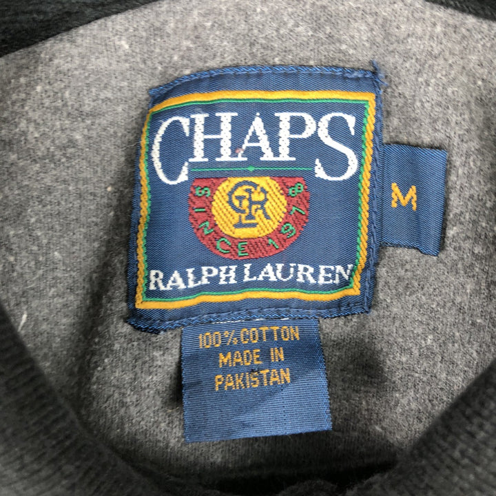 Ralph Lauren CHAPS long-sleeved polo shirt, men's size M cotton black type Vintage Second Hand