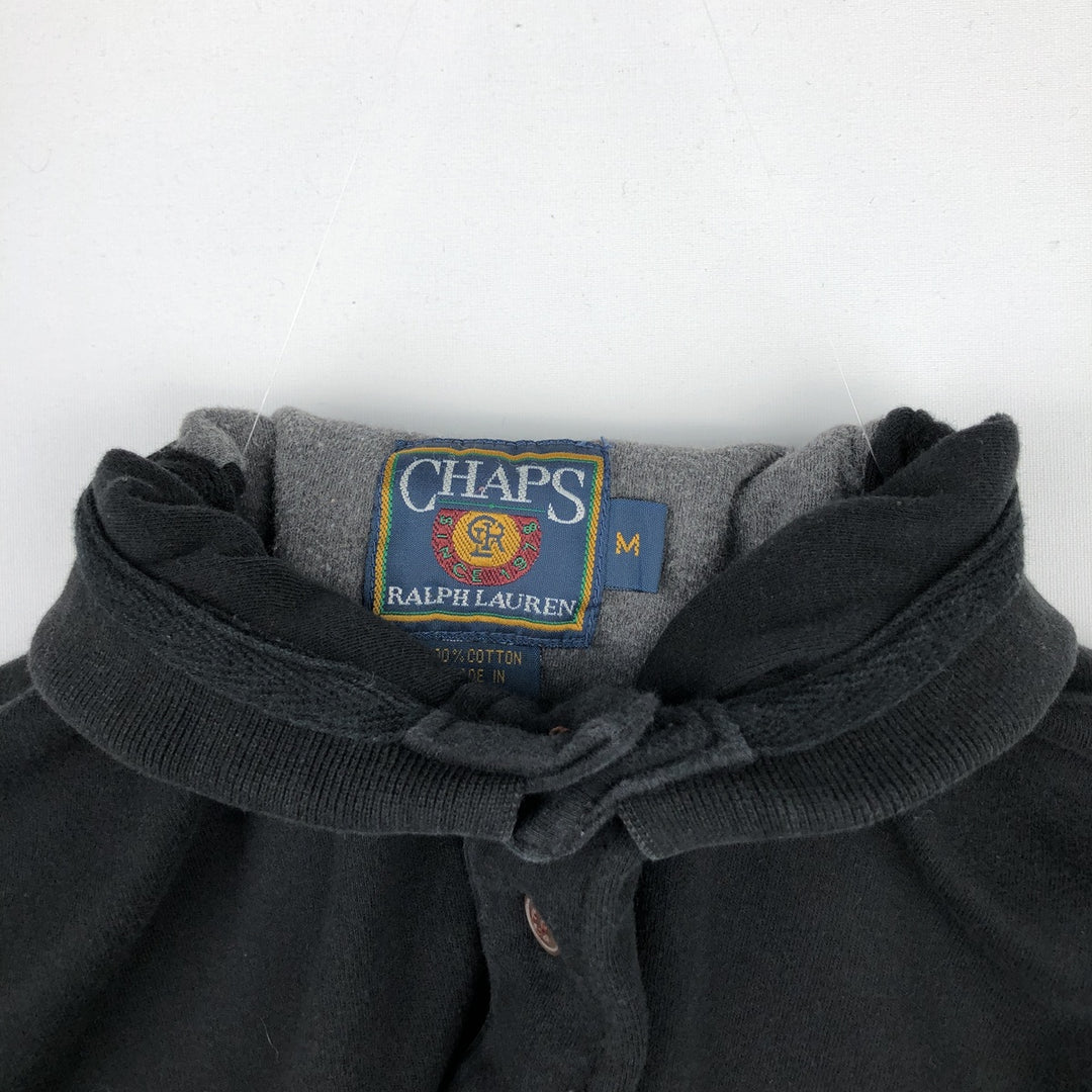 Ralph Lauren CHAPS long-sleeved polo shirt, men's size M cotton black type Vintage Second Hand