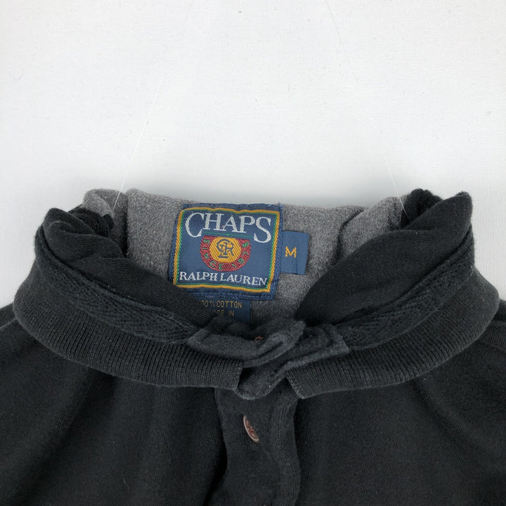 Ralph Lauren CHAPS long-sleeved polo shirt, men's size M cotton black type Vintage Second Hand
