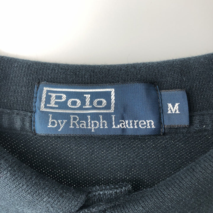 Ralph Lauren POLO by Ralph Lauren long sleeve polo shirt, men's size M cotton black type Vintage Second Hand