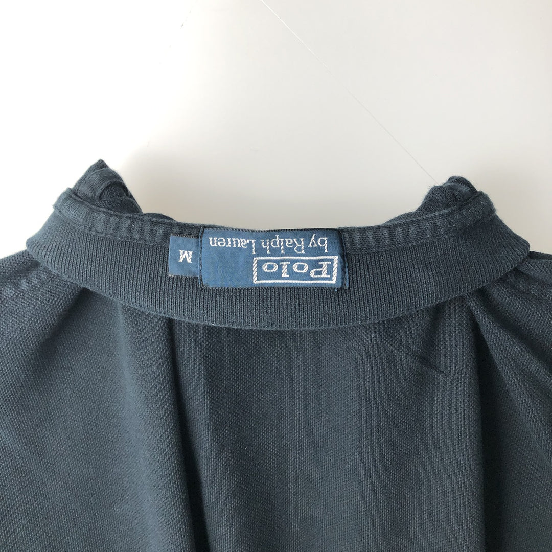 Ralph Lauren POLO by Ralph Lauren long sleeve polo shirt, men's size M cotton black type Vintage Second Hand