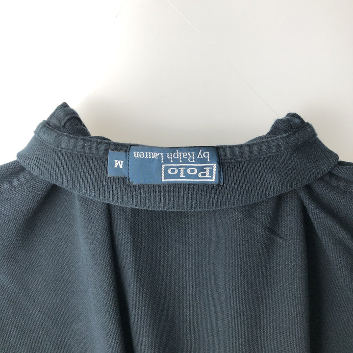 Ralph Lauren POLO by Ralph Lauren long sleeve polo shirt, men's size M cotton black type Vintage Second Hand