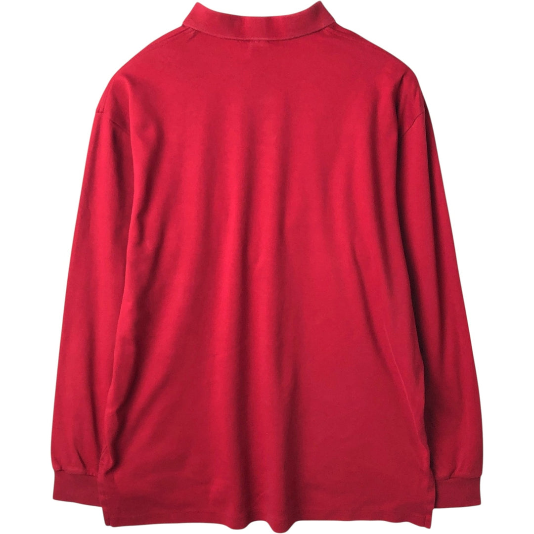 Ralph Lauren POLO by Ralph Lauren long sleeve polo shirt, men's XL size cotton red type Vintage Second Hand