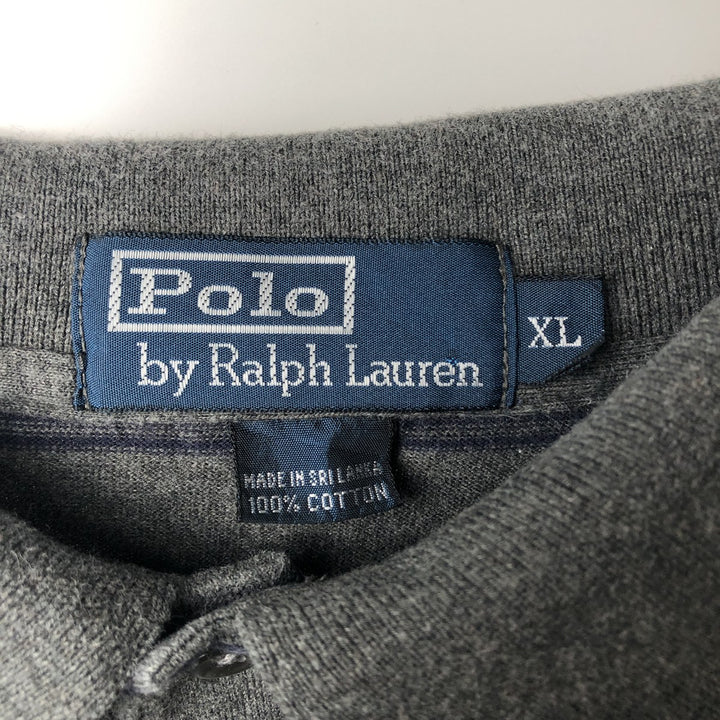 Ralph Lauren POLO by Ralph Lauren Long Sleeve Striped Polo Shirt Men's XL cotton gray type Vintage Second Hand