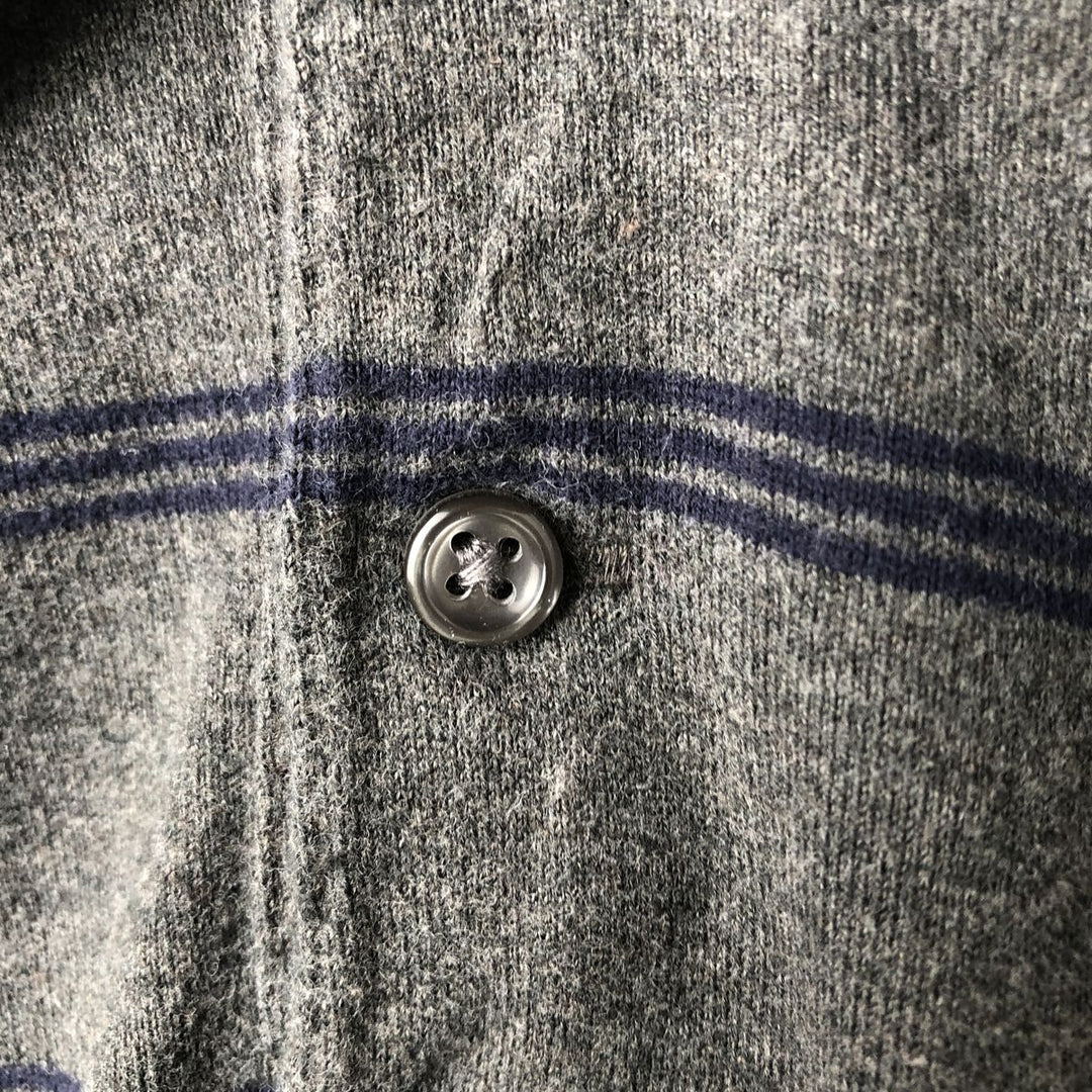 Ralph Lauren POLO by Ralph Lauren Long Sleeve Striped Polo Shirt Men's XL cotton gray type Vintage Second Hand