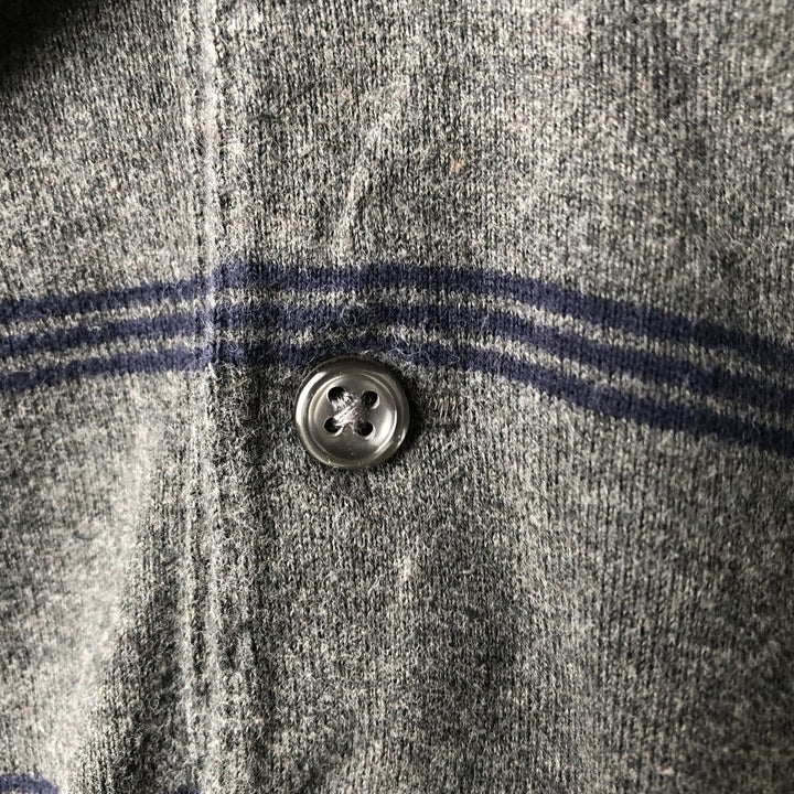 Ralph Lauren POLO by Ralph Lauren Long Sleeve Striped Polo Shirt Men's XL cotton gray type Vintage Second Hand