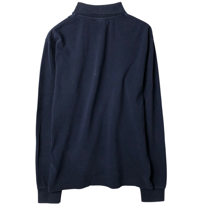 Ralph Lauren POLO by Ralph Lauren CUSTOM FIT long sleeve polo shirt, men's size M cotton navy blue type Vintage Second Hand