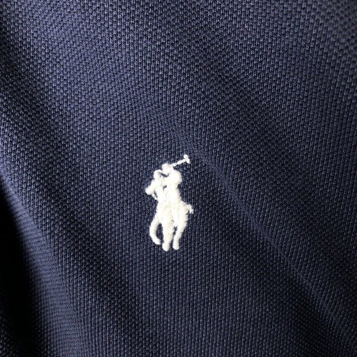 Ralph Lauren POLO by Ralph Lauren CUSTOM FIT long sleeve polo shirt, men's size M cotton navy blue type Vintage Second Hand