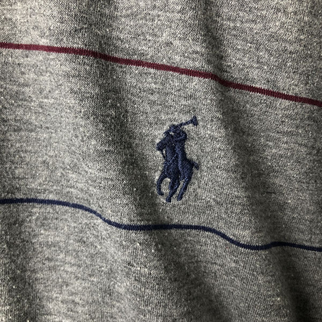 Ralph Lauren POLO by Ralph Lauren Long Sleeve Striped Polo Shirt Men's XL Pima Cotton gray type Vintage Second Hand