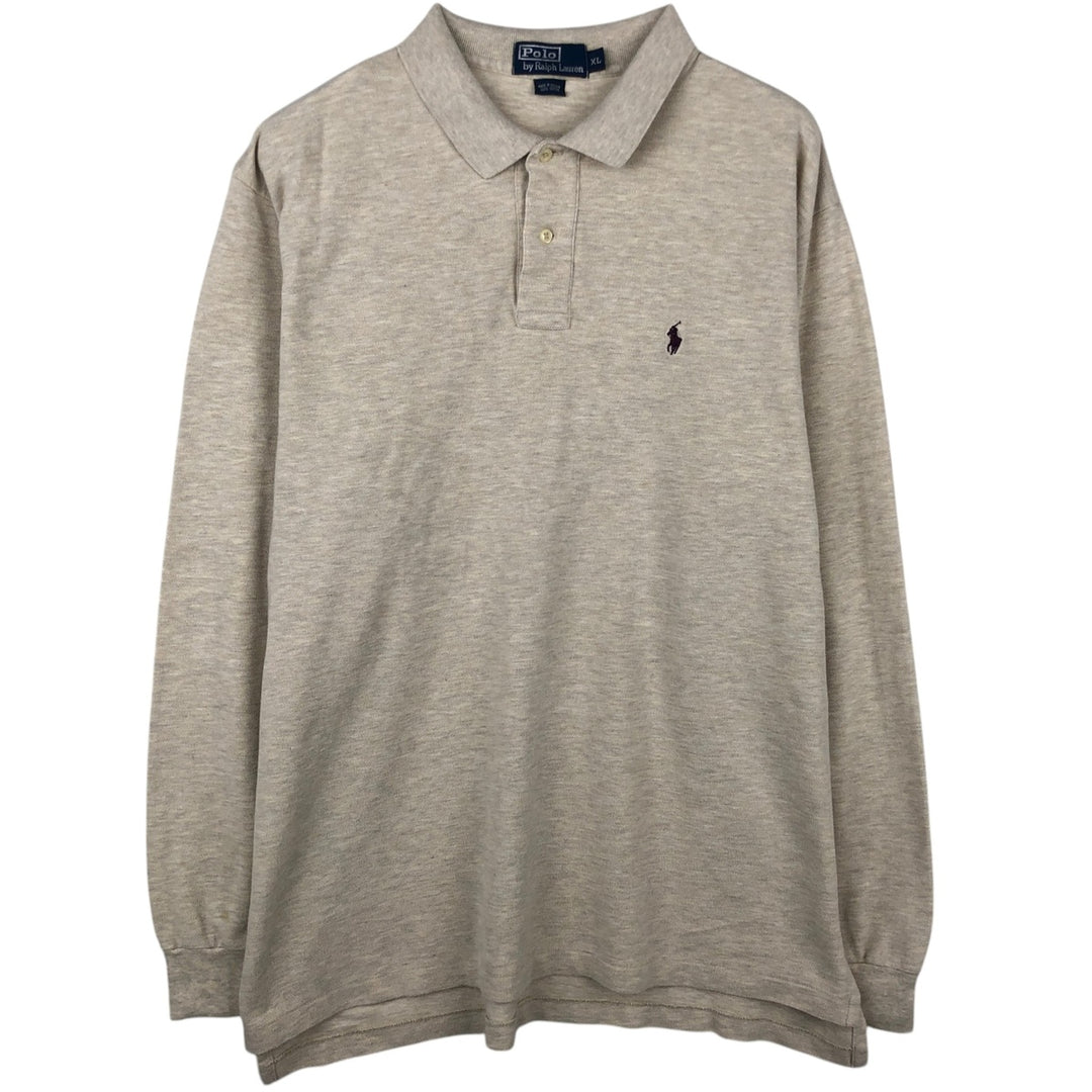 Ralph Lauren POLO by Ralph Lauren long sleeve polo shirt, men's XL size cotton gray type Vintage Second Hand