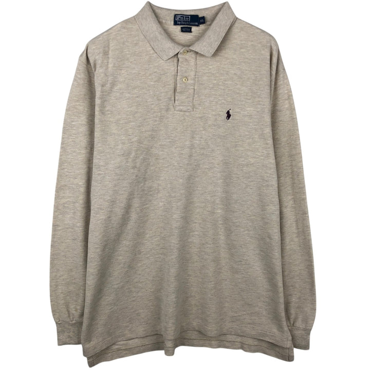 Ralph Lauren POLO by Ralph Lauren long sleeve polo shirt, men's XL size cotton gray type Vintage Second Hand