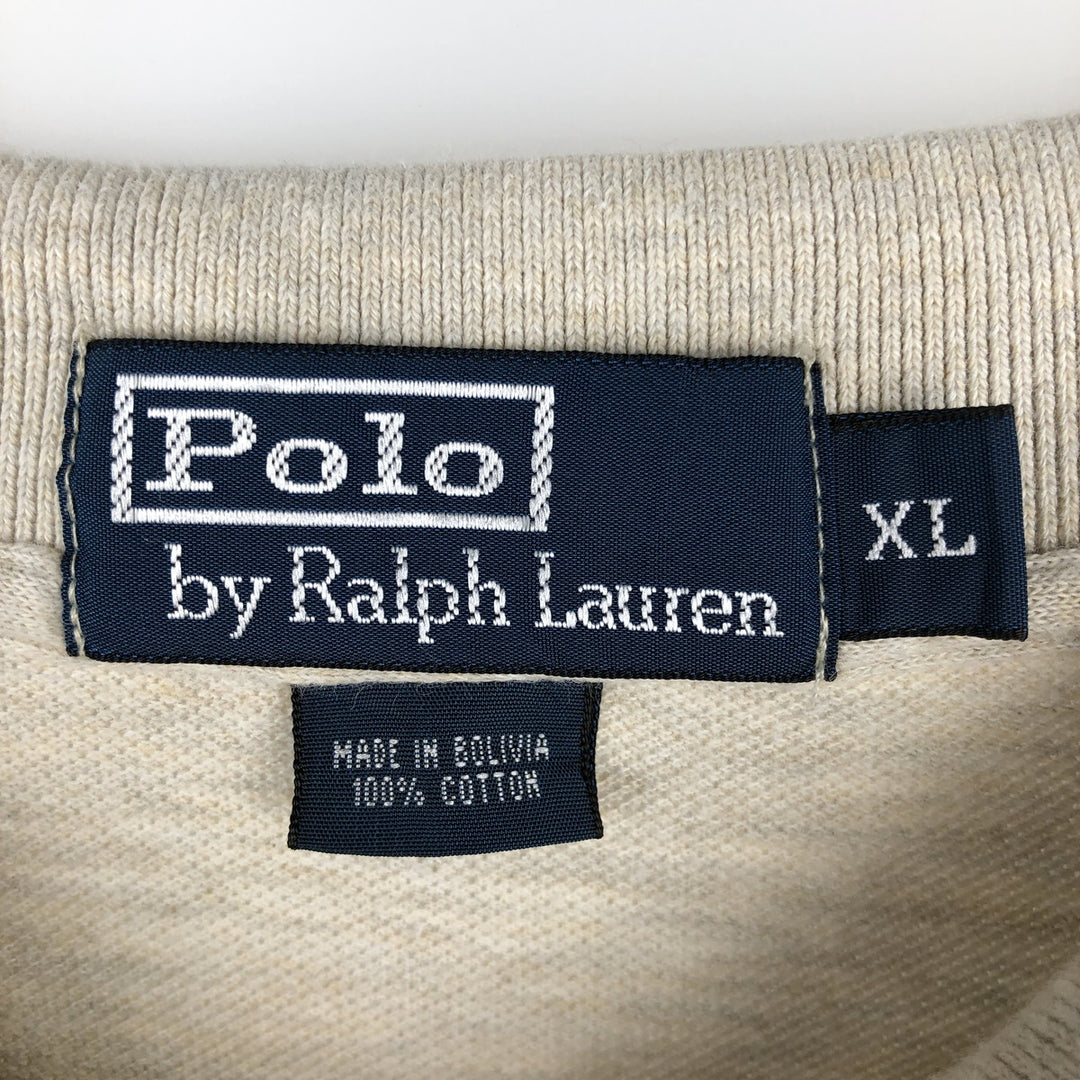 Ralph Lauren POLO by Ralph Lauren long sleeve polo shirt, men's XL size cotton gray type Vintage Second Hand