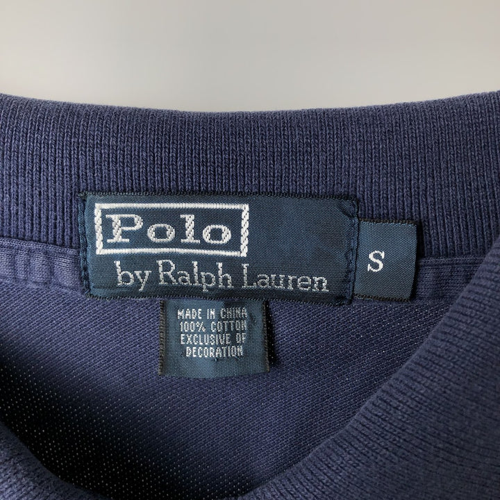 Ralph Lauren POLO by Ralph Lauren long sleeve polo shirt, men's size S cotton navy blue type Vintage Second Hand