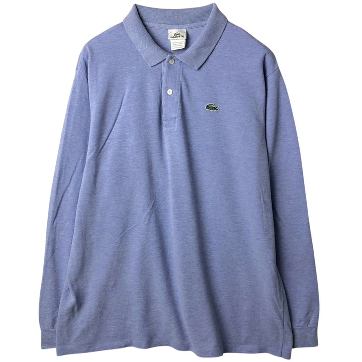 Lacoste LACOSTE French design long-sleeved polo shirt, made in France, size 7 (equivalent to men's L). cotton Blue type light blue Vintage Second Hand