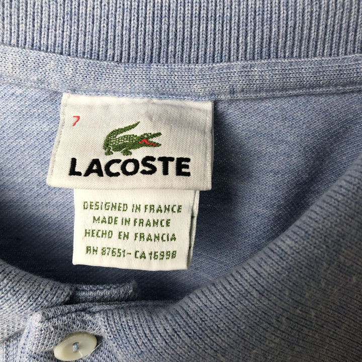 Lacoste LACOSTE French design long-sleeved polo shirt, made in France, size 7 (equivalent to men's L). cotton Blue type light blue Vintage Second Hand